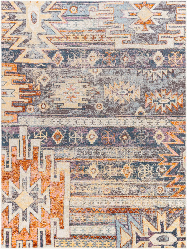 Livabliss New Mexico Southwestern Geometric Polypropylene Accent Rug for Entryways and Hallways Blue, Light Blu 7'10" x 10'2" NWM2310-710103