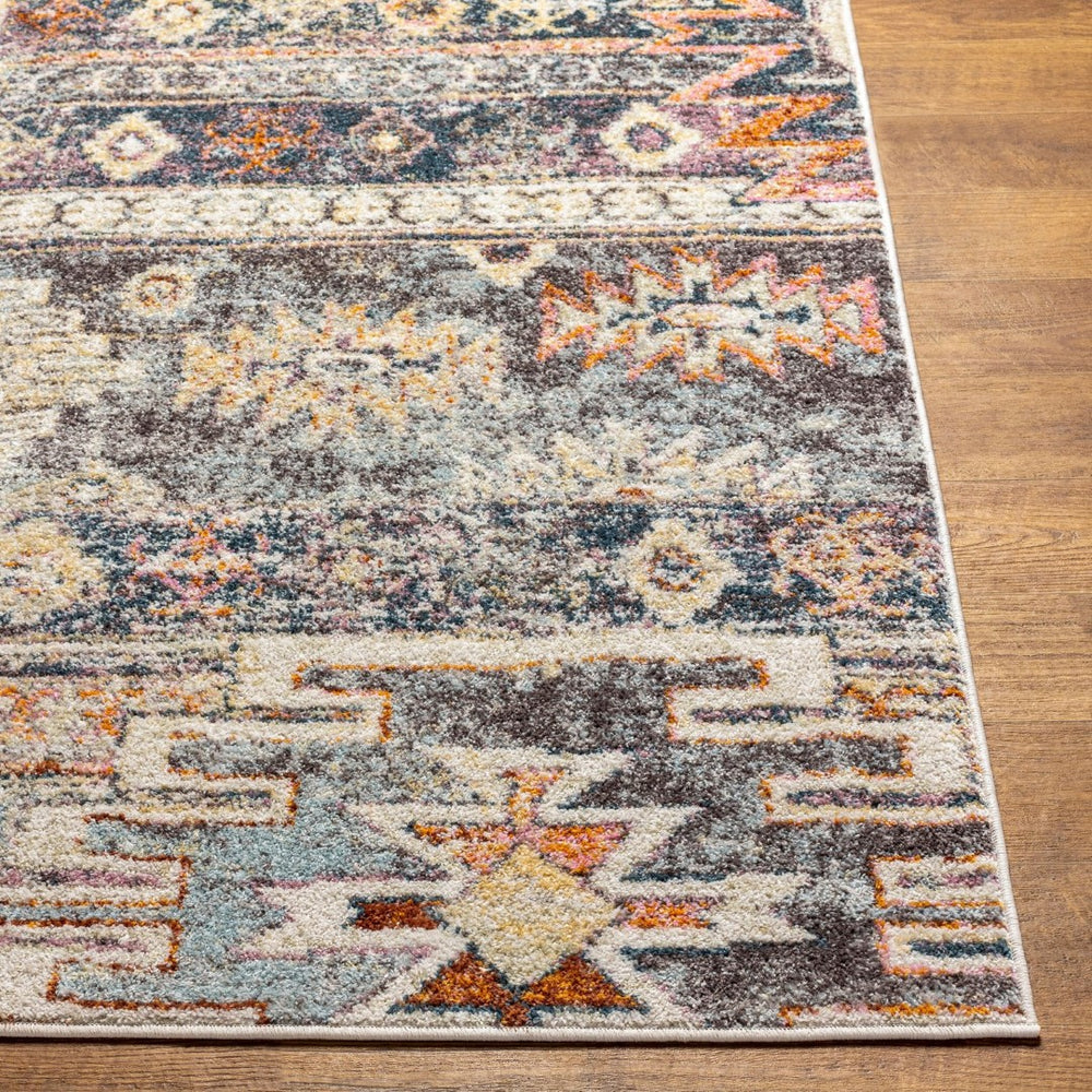 Livabliss New Mexico Southwestern Geometric Polypropylene Accent Rug for Entryways and Hallways Blue, Light Blu 5'3" x 7'3" NWM2310-5373