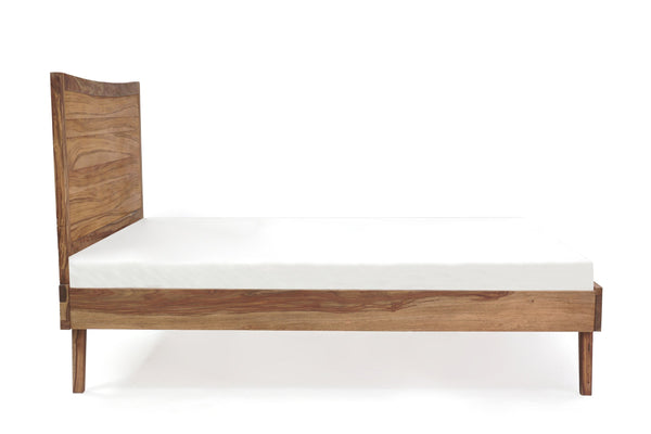 Porter Designs Porter Fusion Solid Sheesham Wood King Bed - Mid-century Modern Design In Light Brown Finish Light Brown Wood 04-117-04b-6750-kit