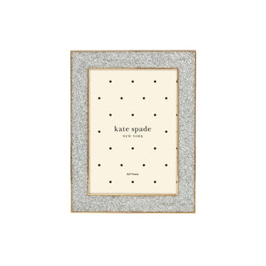 Lenox Kate Spade Sitting Pretty 5x7 Silver Glitter Frame GOLD PLTD METAL 897450