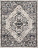 Nourison American Manor AMR02 Machine Made Power-loomed Narrow Border Indoor Only Farmhouse Rustic Rug Grey, Grey 83% Polypropylene,17% Polyester 99446883834