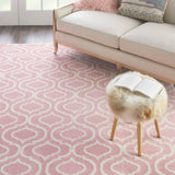 Nourison Jubilant JUB19 Machine Made Power-loomed Borderless Design Indoor Only Contemporary  Rug Pink, Pink 100% Polypropylene 99446479952