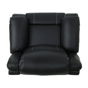 English Elm Christopher Knight Home® - 39" Wide Faux Leather Manual Swivel Recliner with 360° Rotation, Multi-Angle Comfort and Durable PU Finish Black 62814.00BLK