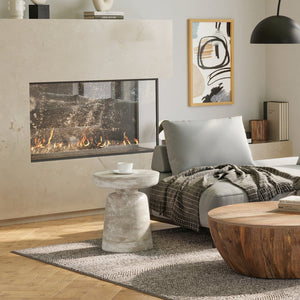 English Elm Robbie Sculptural Accent Table in Walnut Brown Solid Mango Hardwood, Hand-Finished, Rustic Contemporary Appeal White B136P158443