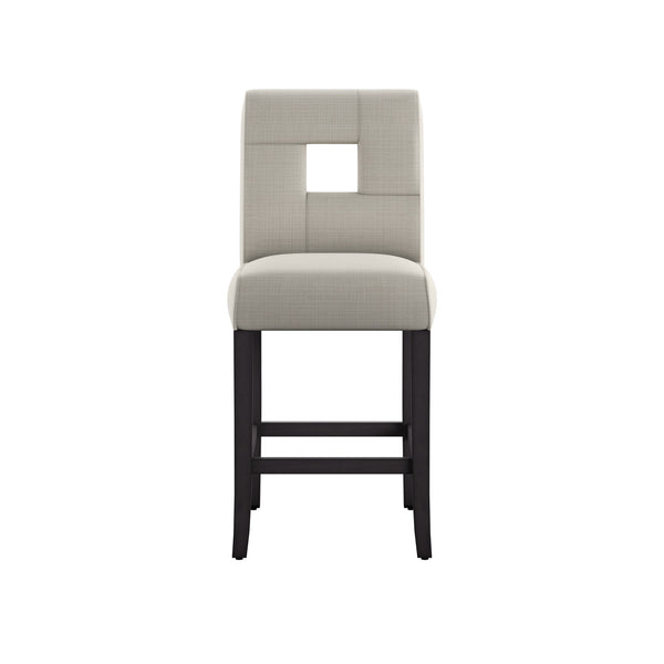 Homelegance By Top-Line Adalynn Keyhole Counter Height High Back Stools (Set of 2) Black Rubberwood