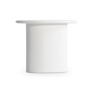 Bernhardt Bernhardt Fresco Outdoor Side Table — Sculptural Chalky White Grp Concrete Accent, Durable Patio Piece X09112