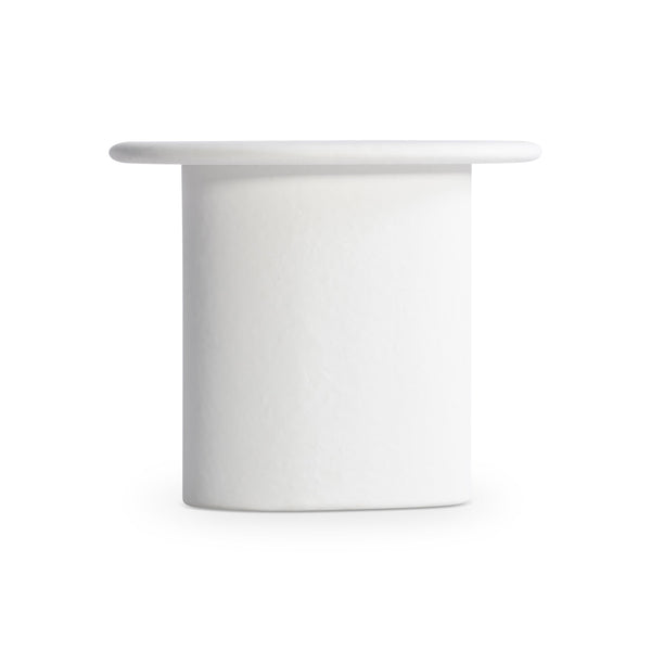 Bernhardt Bernhardt Fresco Outdoor Side Table — Sculptural Chalky White Grp Concrete Accent, Durable Patio Piece X09112