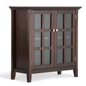 English Elm Acadian Low Storage Cabinet In Brunette Brown - Handcrafted Solid Wood With Adjustable Shelves & Style B136P159405