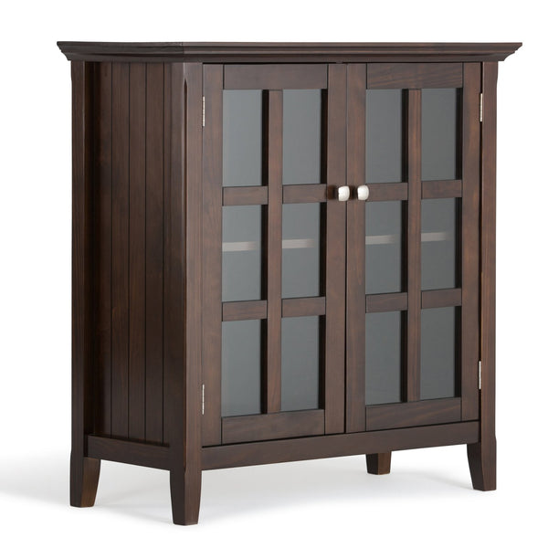 English Elm Acadian Low Storage Cabinet In Brunette Brown - Handcrafted Solid Wood With Adjustable Shelves & Style B136P159405