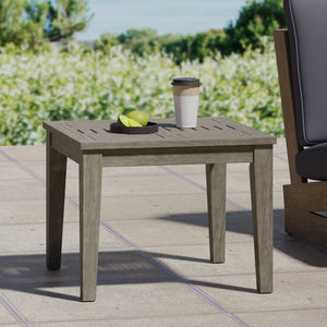 English Elm Christopher Knight Home® - Hampton Acacia Wood Side Table for Outdoor Use, Low-Profile 20" Square Top, Durable 300lb Capacity Grey 61350.00LGRY