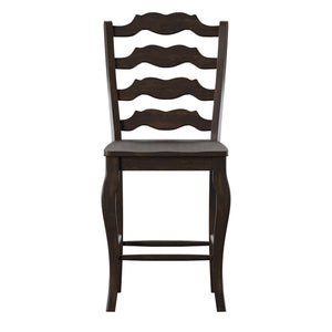 Homelegance By Top-Line Juliette French Ladder Back Wood Counter Height Chairs (Set of 2) Black Rubberwood