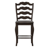 Homelegance By Top-Line Juliette French Ladder Back Wood Counter Height Chairs (Set of 2) Black Rubberwood