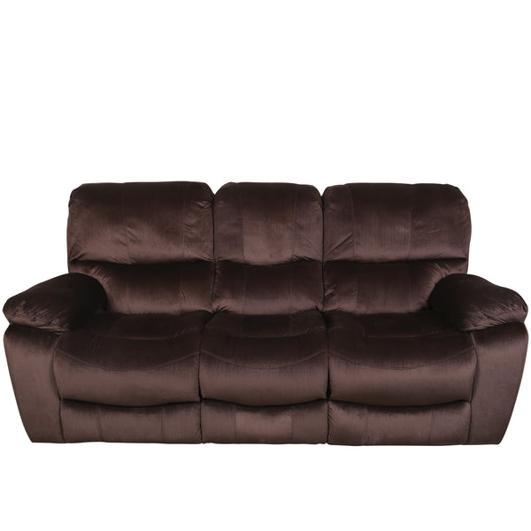 Porter Designs Porter Ramsey Triple Power Reclining Sofa - Luxurious Brown Microfiber With Custom Comfort Features Brown Fabric 03-112c-01-6012a