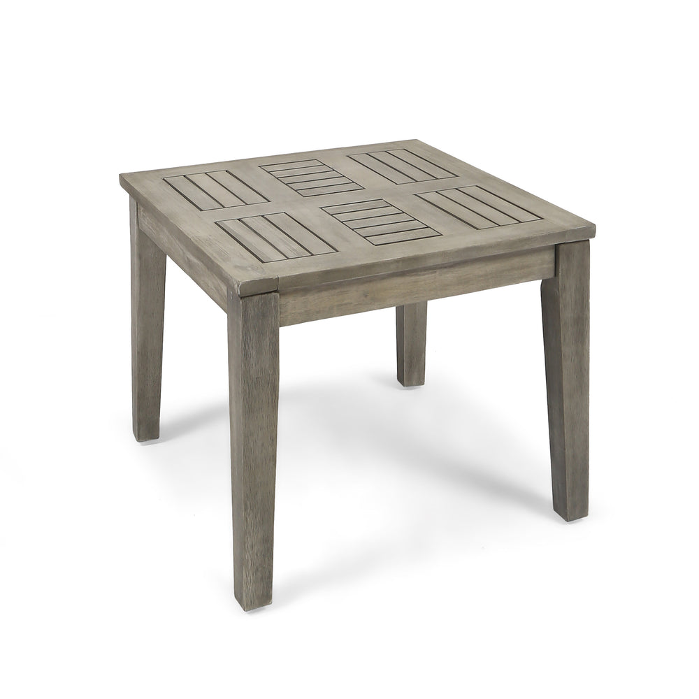English Elm Christopher Knight Home® - Hampton Acacia Wood Side Table for Outdoor Use, Low-Profile 20" Square Top, Durable 300lb Capacity Grey 61350.00LGRY