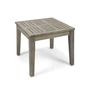 English Elm Christopher Knight Home® - Hampton Acacia Wood Side Table for Outdoor Use, Low-Profile 20" Square Top, Durable 300lb Capacity Grey 61350.00LGRY