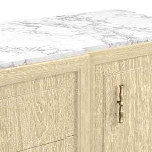 A.R.T. Furniture Eave Credenza with Luxurious Marble Top - Elegant Wood Storage for Dining & Living Room Display 436252-1825