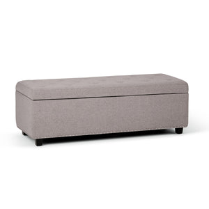 English Elm Hamilton Storage Ottoman In Cloud Grey - Stylish, Versatile Furniture With Safe Storage & Seating Options B136P158172