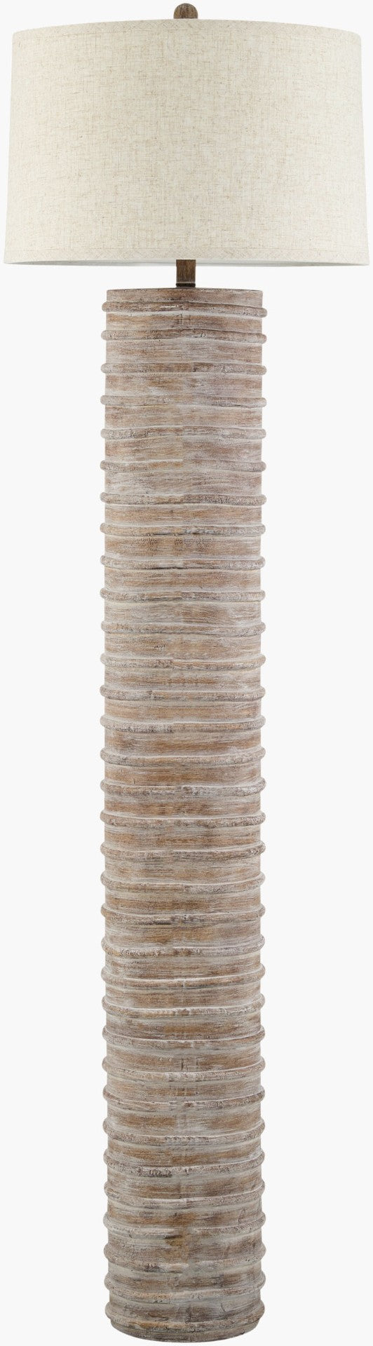 Livabliss Nexum Resin Base Floor Lamp with Dual Linen Shade for Living Room Reading Corners NXM-001