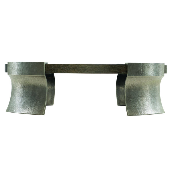 Bernhardt Bernhardt Gainsford Round Sandblasted Oak Cocktail Table 61" Weathered Charcoal Top, Graphite Cast-Aluminum Legs 396014