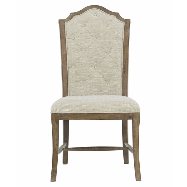 Bernhardt Bernhardt Rustic Patina Side Chair Peppercorn — Weathered White Oak, Button-Tufted, Casual Traditional Elegance 387561D