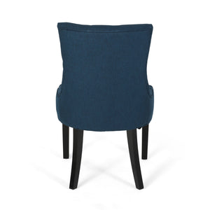 English Elm Cheney Tufted Upholstered Dining Chair Set with Solid Wood Legs for Modern Rooms 54181.00FNBLU