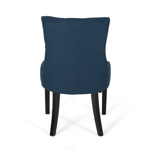 English Elm Cheney Tufted Upholstered Dining Chair Set with Solid Wood Legs for Modern Rooms 54181.00FNBLU