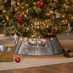 Christopher Knight Home® - Noble House - Laconia Metal Christmas Tree Collar, Antique Silver