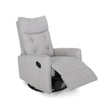 Christopher Knight Home® - Noble House - Woodglen Contemporary Glider Swivel Push Back Nursery Recliner - Light Gray and Black Finish