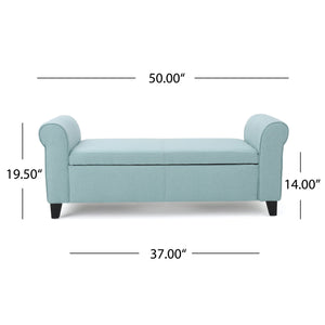 English Elm Hayes Upholstered Storage Bench with Rolled Arms for Entryway Bedroom or Living Room 57735.00LBL