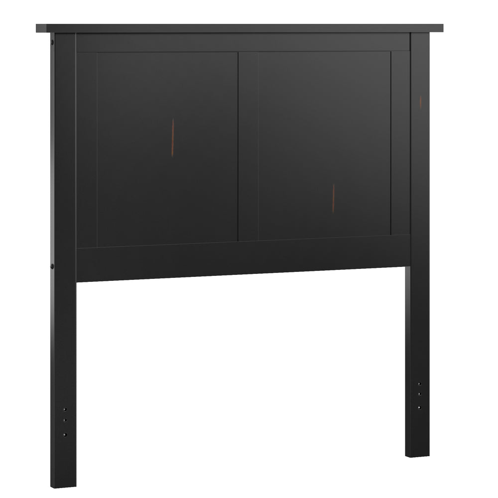 Homelegance By Top-Line Lando Mission Panel Wood Headboard Black Rubberwood