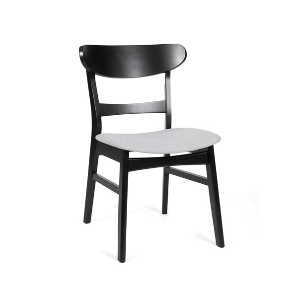English Elm [video] Rubberwood Dining Chairs Set of 2 Upholstered Mid-century Seats for Modern Homes Light Grey 58915.00LGRY