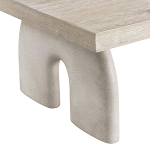 Bernhardt Bernhardt Antibes Cocktail Table — Sculptural Arched Concrete Supports With Roz Oak Top, Rustic Modern Appeal 350022