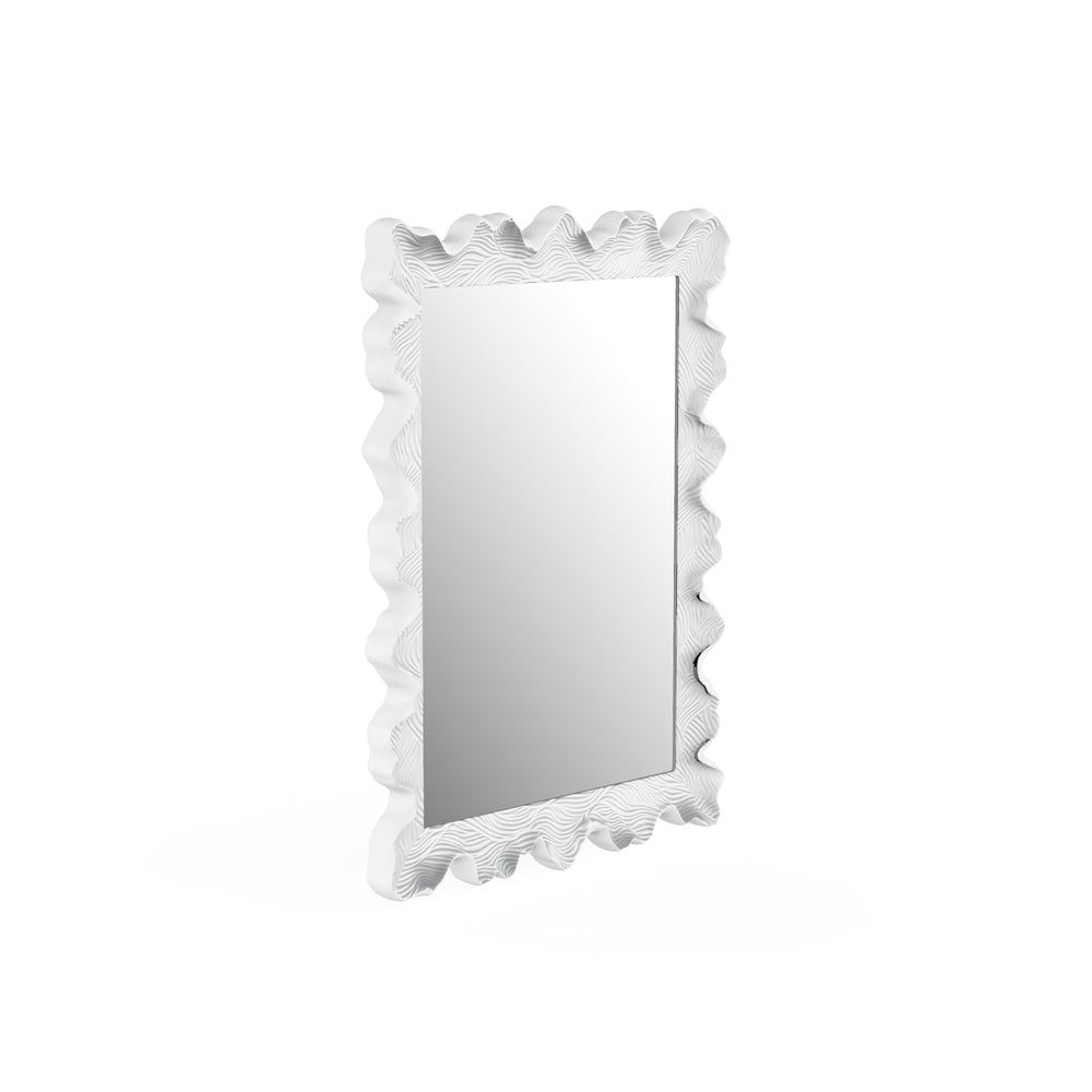 A.R.T. Furniture Somerton Scallop Mirror - Transitional Chalky White Frame, Versatile Hanging Design For Unique Decor White Materials, Resin,Glass 303122-0017