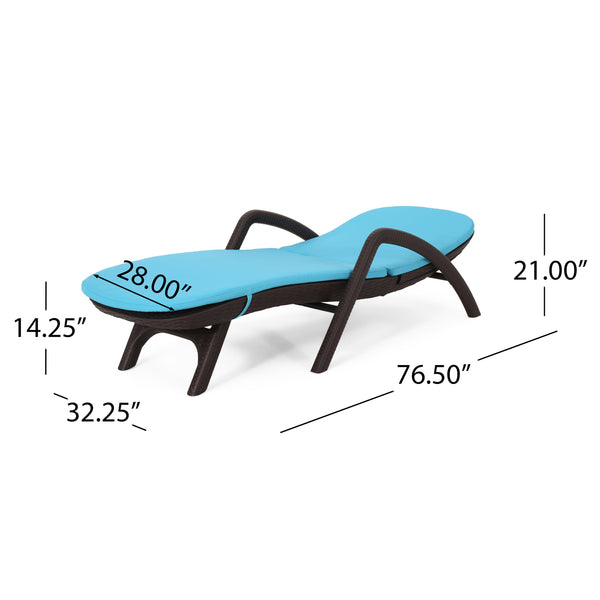 English Elm Christopher Knight Home® - Mikael Chaise Lounge With Cushion - Ergonomic Dark Brown Design For Ultimate Indoor & Outdoor Comfort 70798.00DBLU