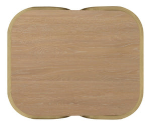 Hooker Furniture Banyon Banyon Bay Accent Table — Compact Desert Oak Rectangular End Table With Brushed Brass Legs, Versatile Style 6081-80001-82