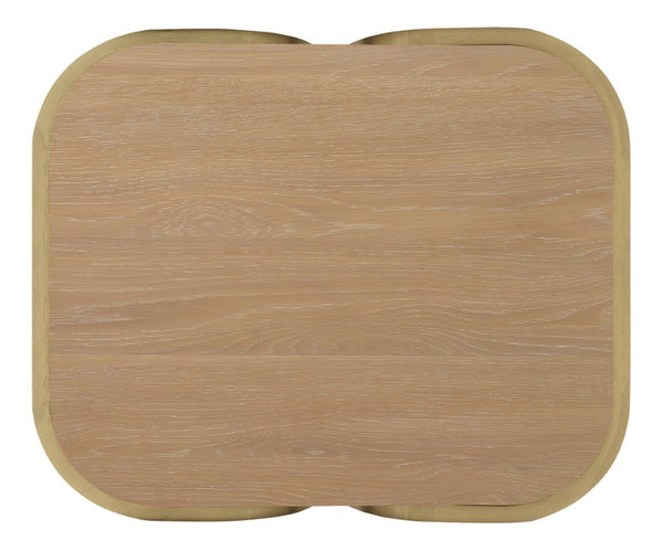 Hooker Furniture Banyon Banyon Bay Accent Table — Compact Desert Oak Rectangular End Table With Brushed Brass Legs, Versatile Style 6081-80001-82