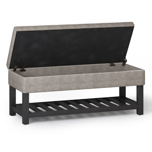 English Elm Cosmopolitan Storage Ottoman Bench - Distressed Grey Taupe, Stylish Seating & Hidden Storage Solution B136P158563
