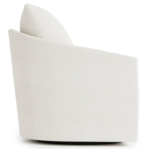 Bernhardt Bernhardt Astoria Swivel Chair In White Fabric — Plush Spring-Down Cushion, Refined Curves, Effortless Rotation N9022SA