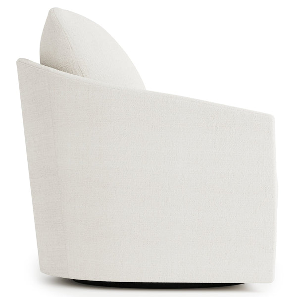 Bernhardt Bernhardt Astoria Swivel Chair In White Fabric — Plush Spring-Down Cushion, Refined Curves, Effortless Rotation N9022SA