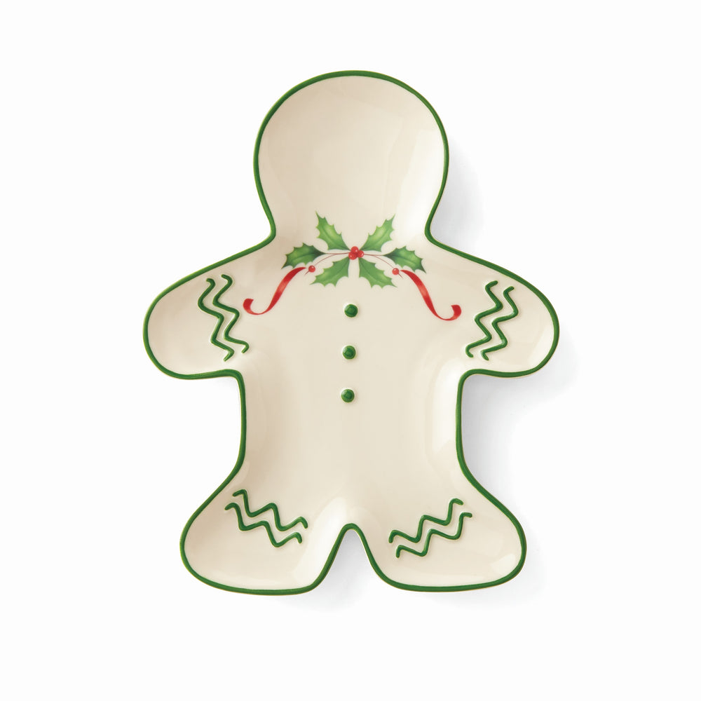 Lenox Holiday Gingerbread Man Accent Plate Red & Green, IVORY PORCELAIN 887060