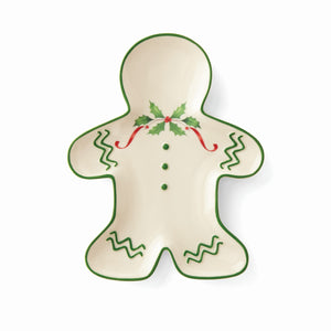 Lenox Holiday Gingerbread Man Accent Plate Red & Green, IVORY PORCELAIN 887060