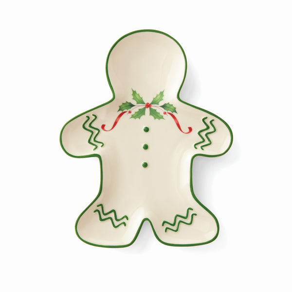 Lenox Holiday Gingerbread Man Accent Plate Red & Green, IVORY PORCELAIN 887060