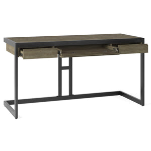 English Elm Erina Desk - Handcrafted Distressed Grey Acacia With Industrial Metal Frame For Home Office Style B136P158626