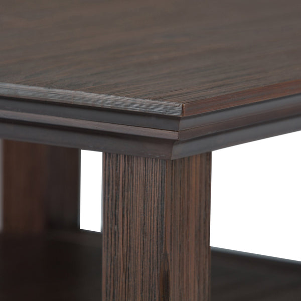 English Elm Acadian End Table - Handcrafted Farmhouse Brown Wood Accent With Two Open Shelves For Storage B136P159688