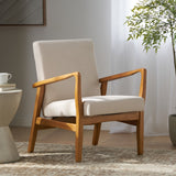 Christopher Knight Home® - Noble House - Perseus Mid Century Modern Fabric Club Chair, Ivory