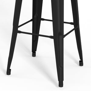 English Elm Fletcher 30" Industrial Metal Bar Stool Set Of 2 - Black Ergonomic Design For Bars & Kitchens B136P158662