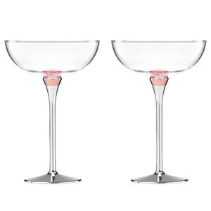 Lenox Kate Spade Rosy Glow 2-Piece Champagne Saucer Set Clear, SLVR PLATE MULTI 874830
