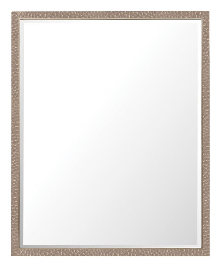 Hooker Furniture Archives Satin Brass Rectangle Mirror With Hammered Frame, 1" Beveled Glass — Elegant Light-Enhancing Accent 6123-90008-95