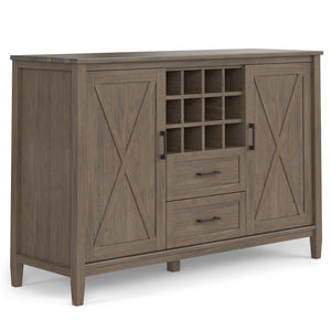 English Elm Ela Handcrafted Sideboard With Wine Rack - Smoky Brown Finish, Stylish Storage For Any Room B136P158611
