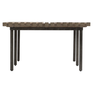 Bernhardt Bernhardt Marcona Slatted Cocktail Table With Anthracite Metal Base, 62"W Contemporary Centerpiece 473021